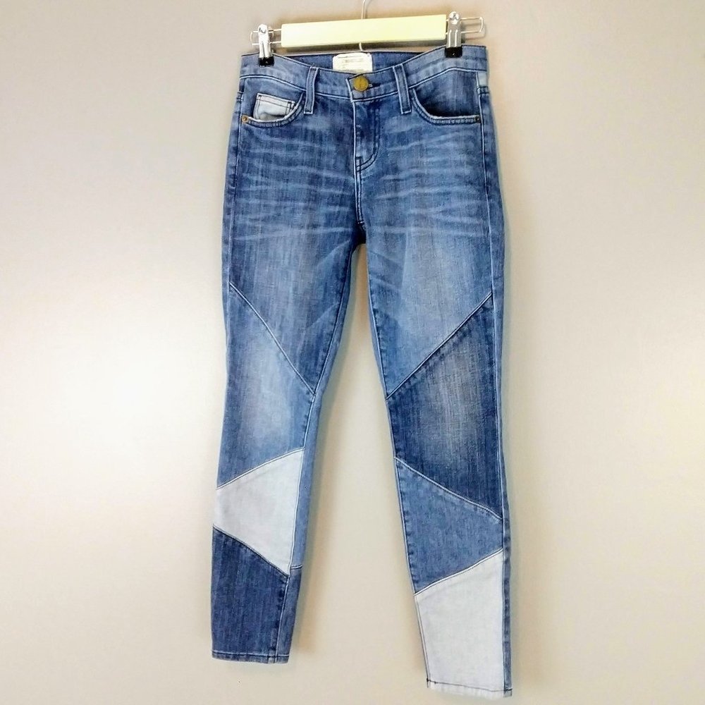 Current Elliott stiletto jeans geometric patchwork - Picture 2 of 7